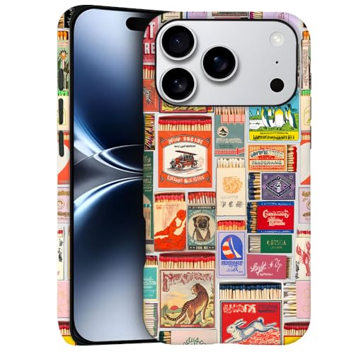 Case for iPhone 18 Pro/iPhone 17 Pro - Slim Fit Anti-Scratch Phone Case for Girl Women - Matchbox Collage (Frosted)
