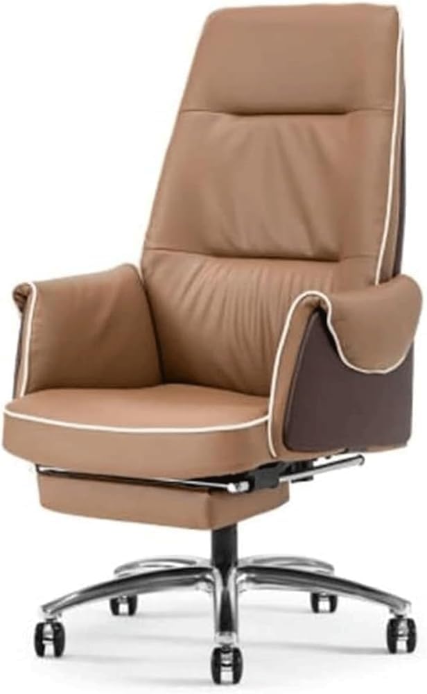 360° Swivel Ergonomic Office Chair Adjustable Height PU Leather Computer Desk Chair Upholstered Armchair for Workstation Reception Study Bedroom(White)