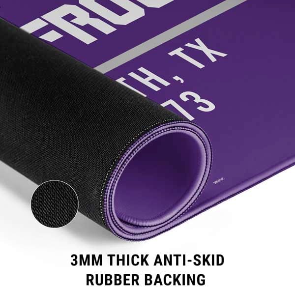 Skinit Small Gaming Mouse Pad - Officially Licensed Horned Frogs Fort Worth Design with Stitched Edges, Waterproof, Non-Slip Rubber Base, Desk Mat for Keyboard & Mouse, 12.6" x 11" inches