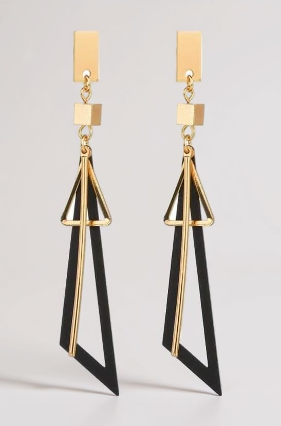 - Fancy Hollow Triangle Long Geometric Drop Earrings for Girls & Women