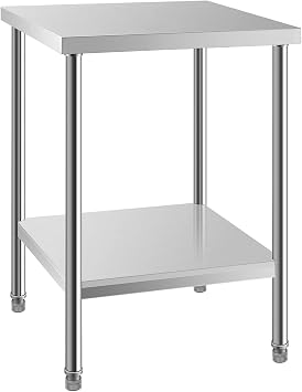 24x24 Inch NSF Stainless Steel Prep Work Table with Undershelf Metal