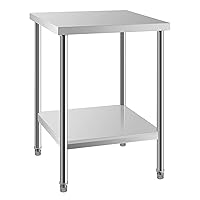 Vista 18 de Mesa de acero inoxidable para preparación y trabajo, 30 x 24 pulgadas, mesa de trabajo comercial de preparación de alimentos resistente NSF