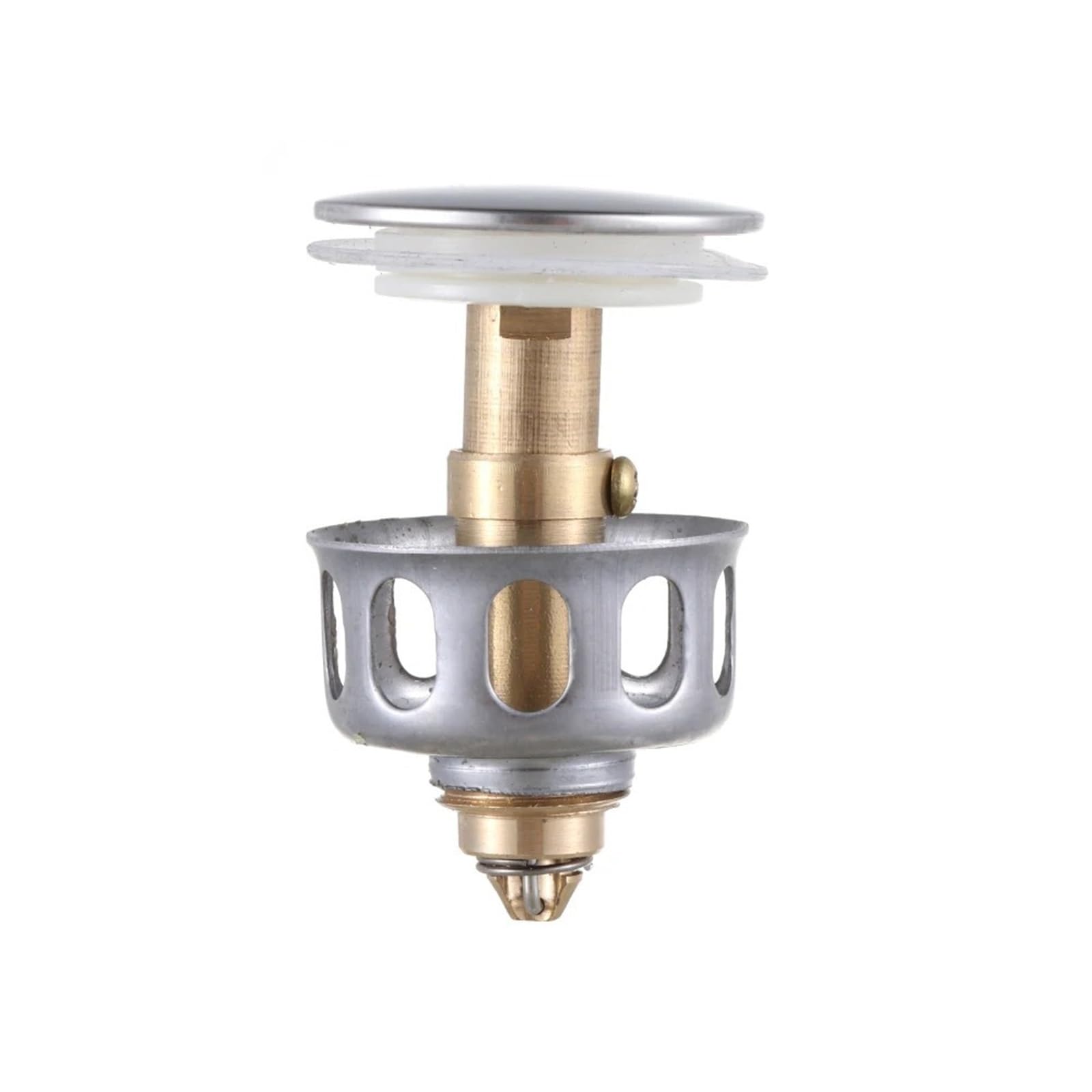 Basin Sink Pop Up Drain Basin Drains Universal Metal Filter Valve Pop-up Drainer Waste Stopper Bathtub Strainer Plug Hair Catchers Bathroom Accessories