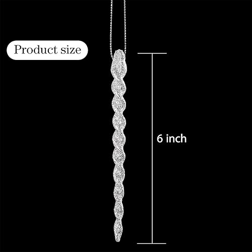 Miniatura 10 de 30 piezas de estalactitas decorativas acrílicas retorcidas de 5.12 pulgadas ideales para adornos de Navidad, decoración árbol de Navidad, fiestas de