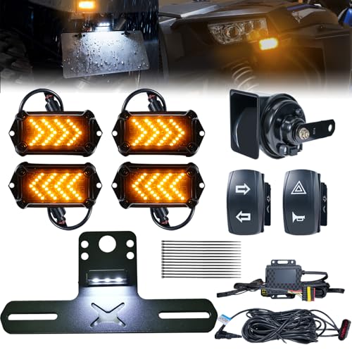 BystralX UTV Turn Signal Kit - 110dB Horn, and License