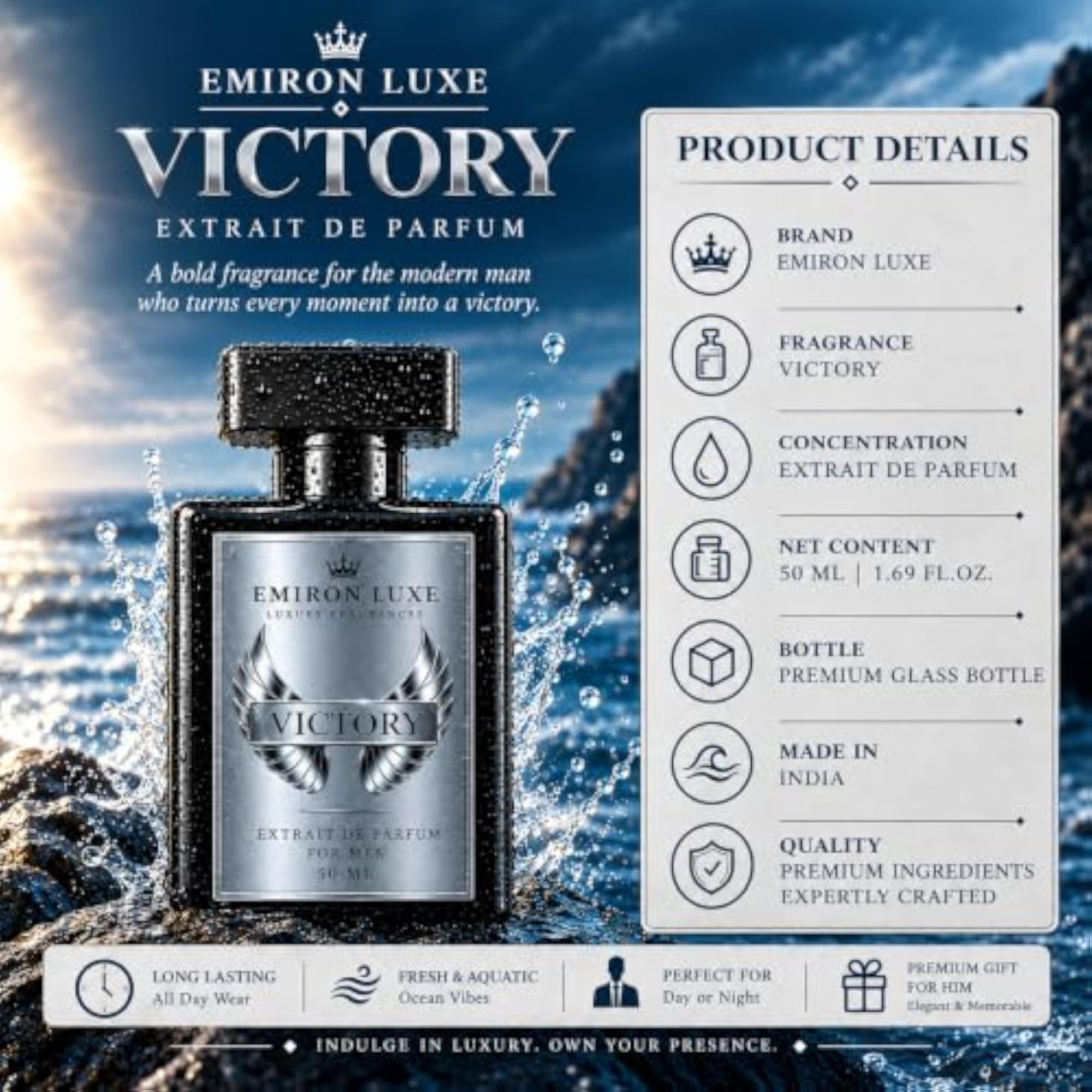 Victory Extrait de Parfum for Men, Luxury