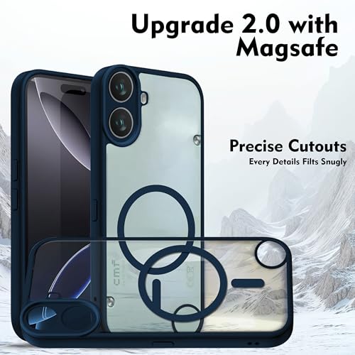 Image of V-TAN Back Cover for Nothing CMF1 Compatible Case, Matte Finish Transparent Case, TPU, Camera Protective Shockproof Cover (Blue)