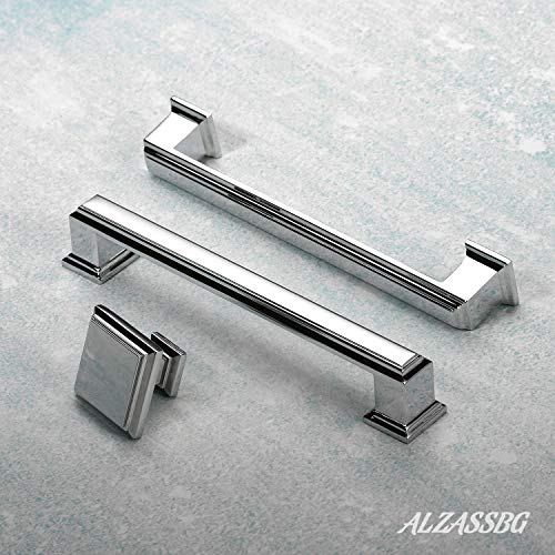 Alzassbg AL6071CP Polished Chrome, 1.3 Inch(32mm) Cabinet Hardware Square Knobs for Cupboard and Drawer 10 Pack - Thumbnail 4