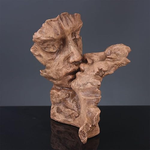 Miniatura 6 de Estatuas de cara para parejas, estatuas de amantes, escultura abstracta, estatua romántica, adornos de arcilla para sala creativa, oficina, hogar,