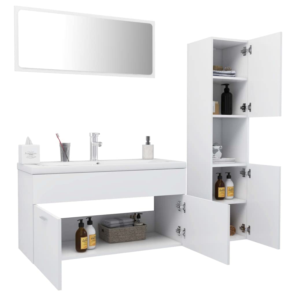 Artículos para el hogar, juego de muebles de baño, madera de ingeniería blanca, muebles de traje