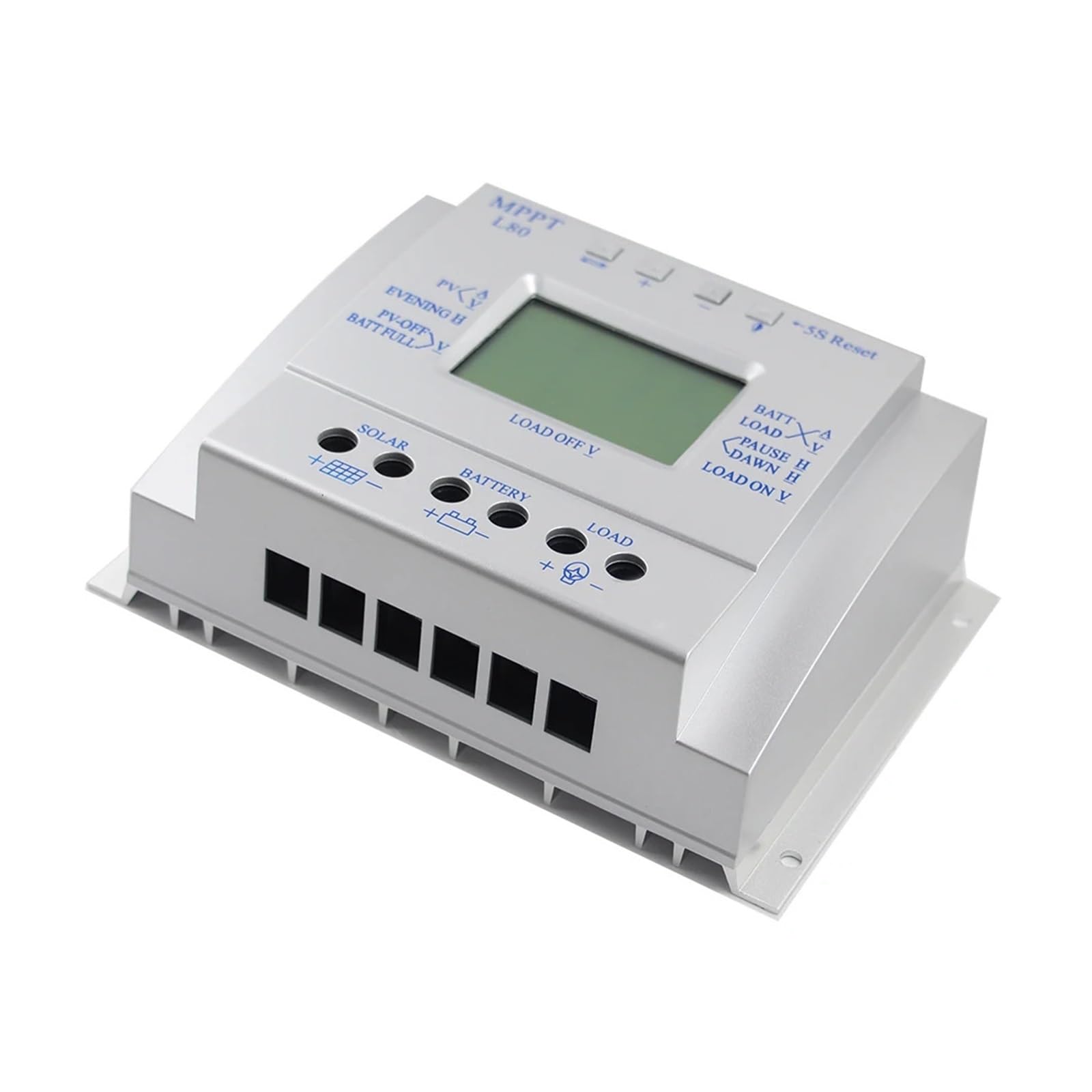 Regolatore di Carica Pannello Solare, Regolatore di carica solare MPPT 60A 80A 12V 24V Regolatore automatico del pannello solare for ingresso massimo 50V Tutti i dati in un display L60 L80(80A (L80))