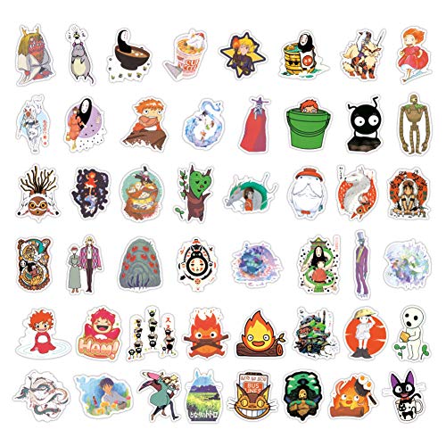 100Pcs Studio Ghibli Stickers, Miyazaki Hayao Animation Film Theme Anime Stickers Decals for Laptop Hydro Flask Water Bottle Guitar Skateboard Luggage Bike Bumper - Thumbnail 3