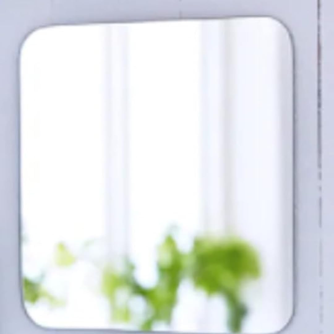 No Screw Needed 2 Side Tape Mirror 20x20 cm (7 7/8x 7 7/8 Inch)- Mirrors (Unframed, Square, Wall mounting, Transparent) (Pack of 1)