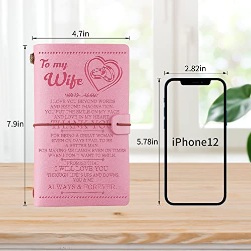 Beaugift Gifts For Wife, Wife Gifts From Husband To My Wife Birthday Gift Ideas Leather Journal + Keychain + Wallet Card, Wife Gifts Anniversary Wedding Romantic Gifts For Her, Birthday Gifts For Wife #TOP1