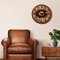 Vista 545 de The Fan-Brand NCAA Oklahoma Sooners: Faux Barrel Top Wall Clock Sports Team Bar Sign Décor - Home Man Cave, Party Decoration - Made On Demand