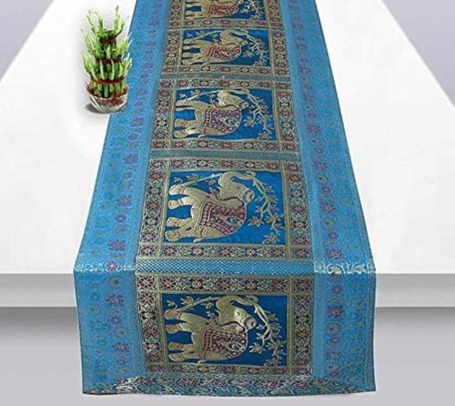 Real Online Seller Traditional Turquoise Silk Runner