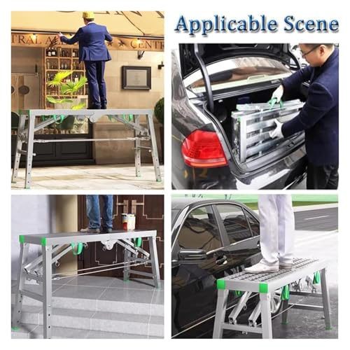 Andamio plegable de acero con altura ajustable y plataforma de 400 kg 4