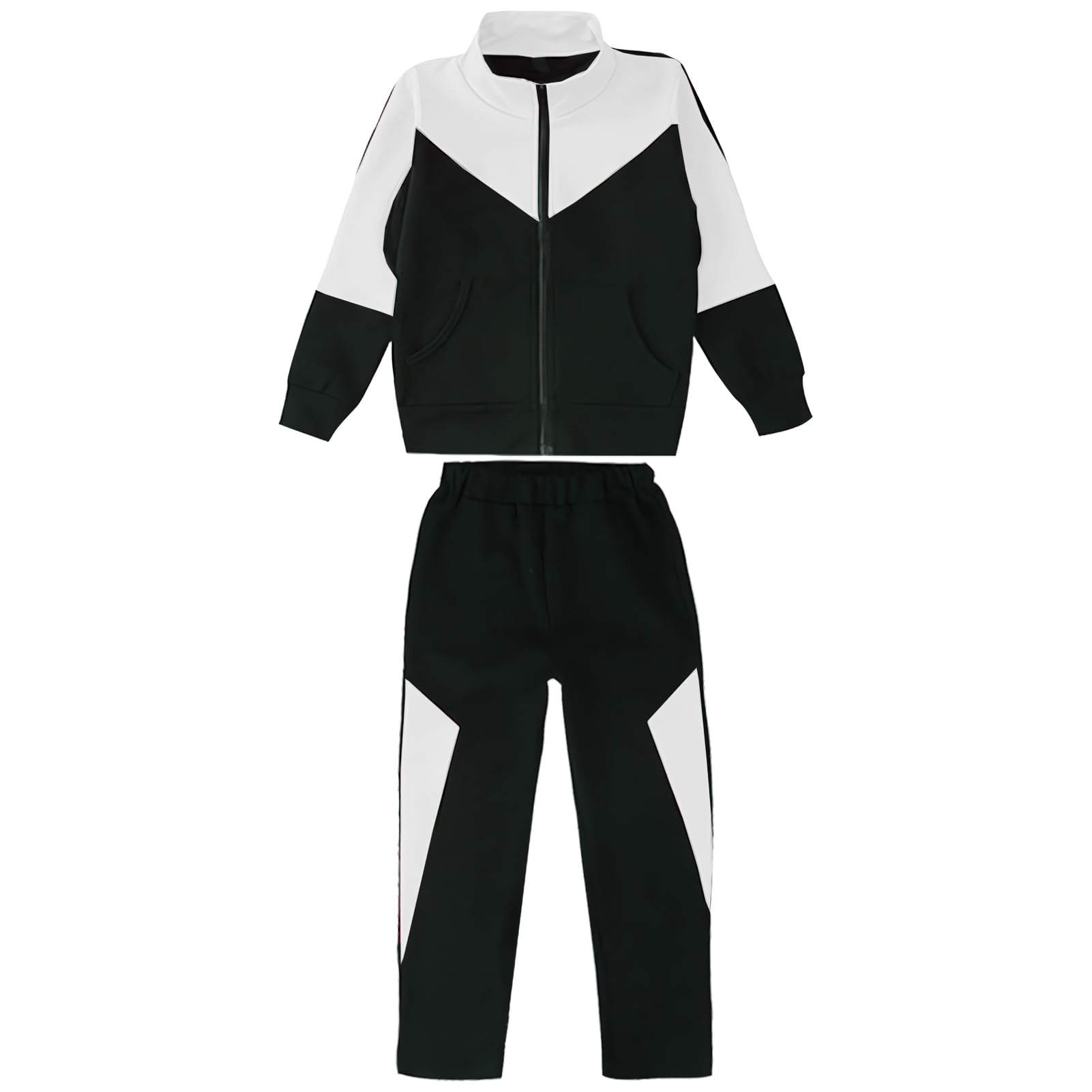 Traje Deportivo Niñas Ropa Deportiva Niños 2 Piezas Sudaderas de Cuello alto Con Cremallera + Jogger Pantalones
