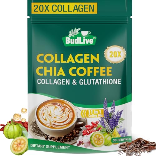 BudLive 20X Collagen Chia Coffee, 11 in 1 Chia Coffee