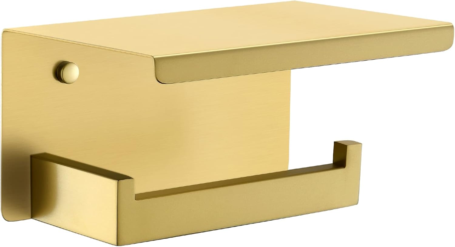 TNOMS Toilet Paper Holder with Shelf Modern Bathroom Hardware Accessories, Multifunctional Gold Toilet Paper Holder,Stainless Steel Wall Mounting