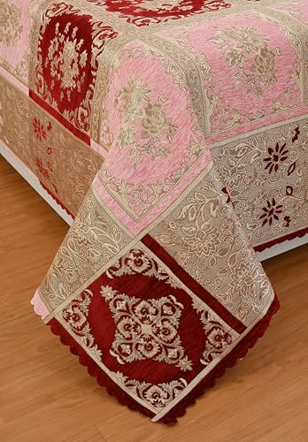 Image of Luxury Velvet Bedsheet - King Size Luxury Bed Sheet 90 inch x 100 inch - Ultra Soft, Cozy & Warm Bedding for Bedroom - Hypoallergenic & Elegant Velvet Texture (CHECKMATE PINK, Velvet Bedsheet)