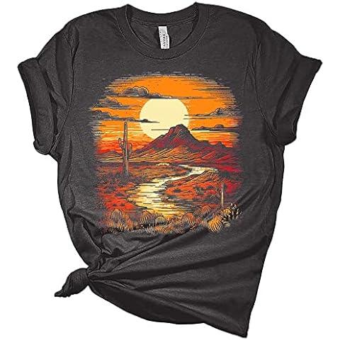 GyftWear Womens Western Shirts Casual Desert Cactus Tshirts Cute Country Short Sleeve Graphic Tees Plus Size Tops for Women Cover