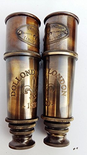 1920 Marine Telescope - Vintage Brass Spyglass with Wooden Box | 15” Antique Nautical Telescope - Pirate & Explorer Collectible | Handheld Monocular for Bird Watching, Sailing & Décor - Image 4