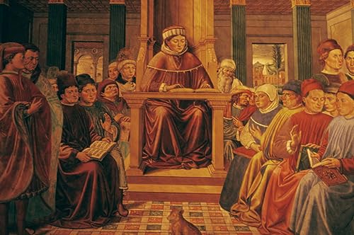 Augustin enseignant la rhétorique toile 60x90cm Benozzo Gozzoli pour salon