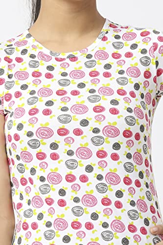 Image of SINI MINI Round Neck with Half Sleeve Top & Capri Beige Girls Casual Pack of 1 Night Suit Set