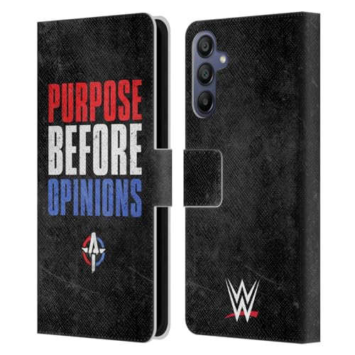 Head Case Designs Licenciado Oficialmente WWE Propósito Antes De Las Opiniones Austin Theory Carcasa de Cuero Tipo Libro Compatible con Samsung Galaxy A15