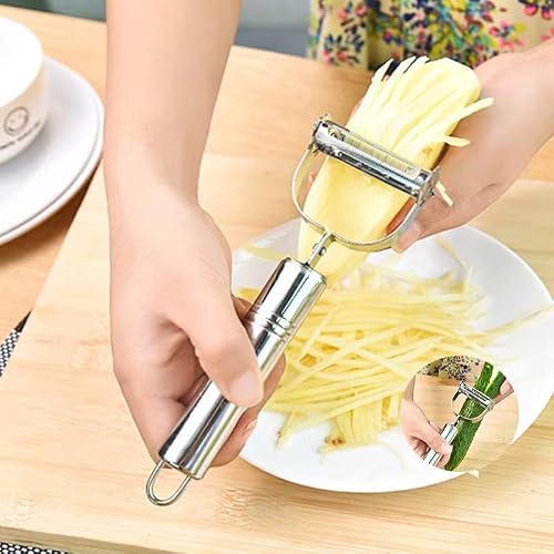 Potato Apple Vegetable Peelers for Kitchen,Vegetable Peeler Stainless Steel, Multifunction Vegetable Peeler Julienne Peeler for Kitchen (2-in-1 peeler)，Julienne Peeler Stainless