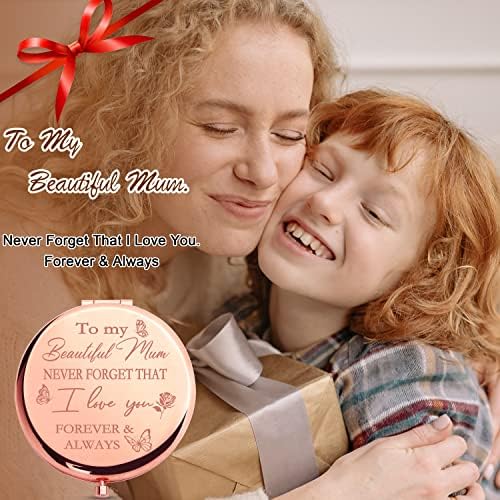 Merclix Mum Compact Mirror Gifts for Mum at Christmas Mothers Day Mum Birthday Gifts Ideas Mum Gifts from Daughter Mummy Gifts from Son Presents for Mum from Kids