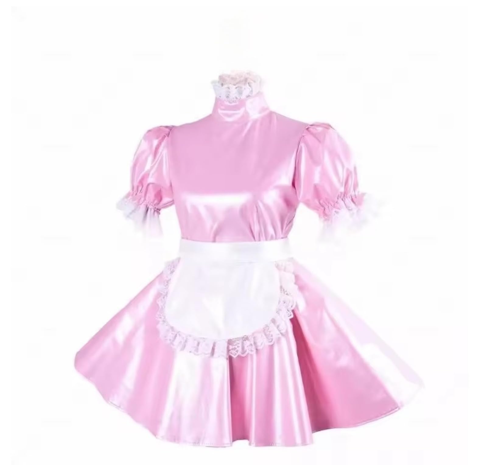 Lkuitegogfb Women's Men And Wo Sissy Pvc Lockable Dress Maid Cosplay Halloween Party Lolita,,Xxxl