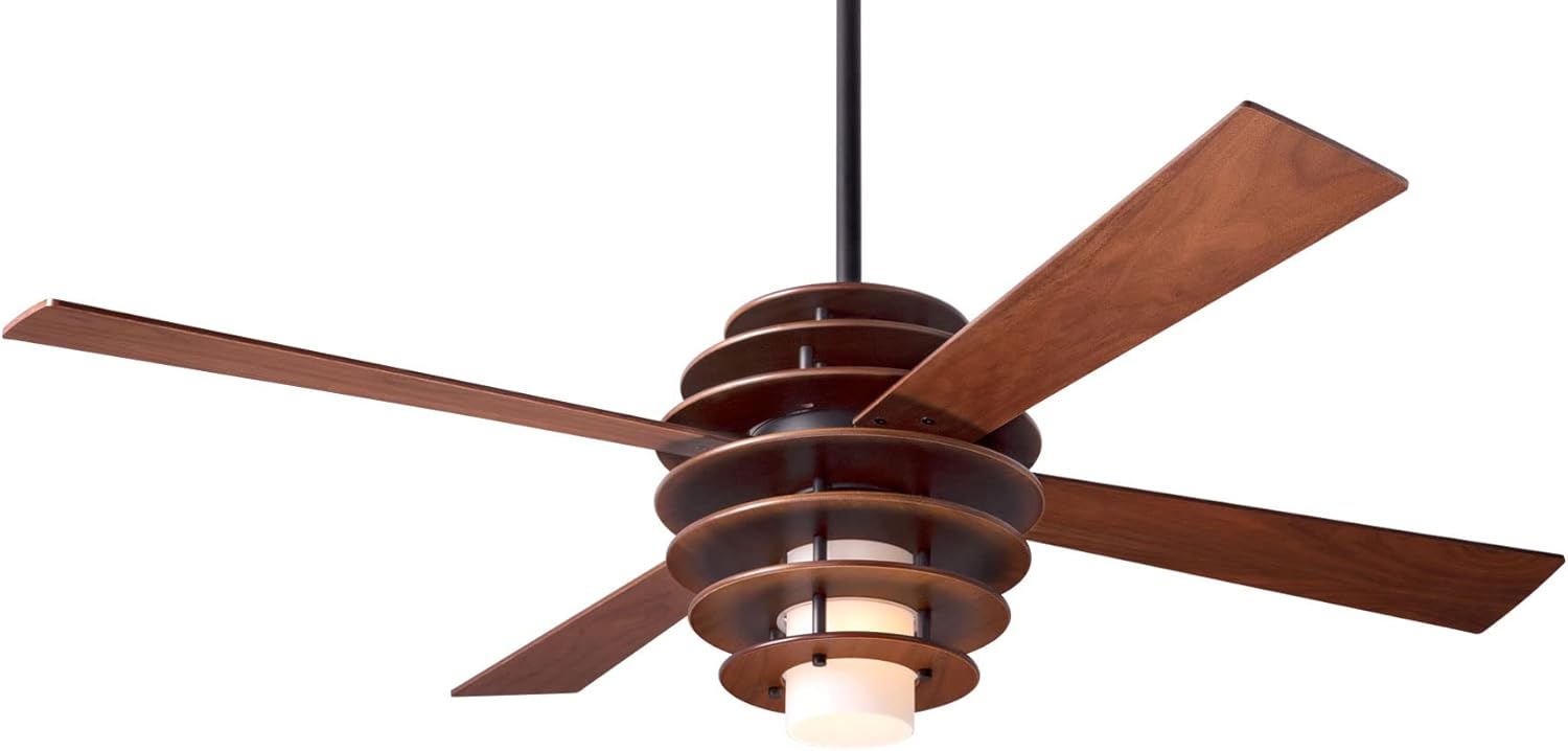 Modern Fan Company Stella LED 52 in. Mahogany/Dark Bronze Ceiling Fan with Mahogany Blades