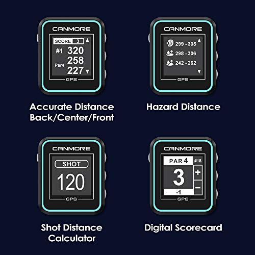 CANMORE H300 Handheld GPS Golf Device, Shot Distance Yardage Measuring, 40000 Free Worldwide Preloaded Courses, Lightweight Golf Accessory for Golfers, Powerful Magnetic Clip for Golf Cart, Turquoise - Thumbnail 2
