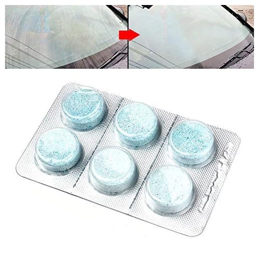 Teabelle-Auto -6 Pcs Limpiador de Ventanas de Cristal para Parabrisas Compacto, tabletas de detergente Fino Concentrado (1 Tableta)