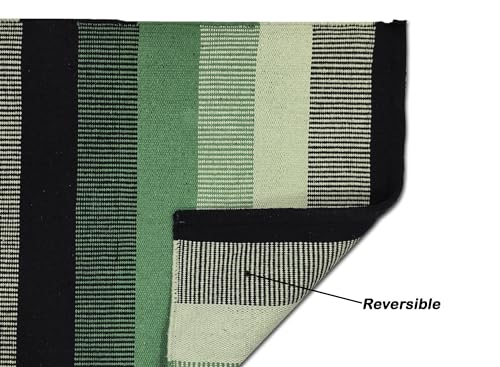 Image of Minimalist Cotton Runner - 2x5 ft Flatweave Rug for Hallway, Kitchen & Compact Layouts