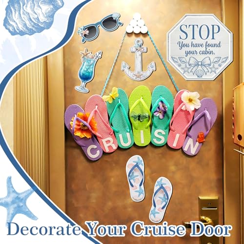Image of Kanayu 6 Pcs Shell Cruise Door Decorations Magnetic Large Ship Decorations Magnets Anchor Cruise Decor Car Fridge Magnet Decal for Carnival Stateroom Door
