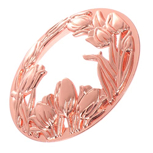 VOSAREA Lamp Shades Candle Toppers Candle Cover Hollow Tulip Design Windproof Candleholder Cover Candle Lid for Jar Candles Accessories Shades Sleeves Rose Gold Metal Lamp Shade