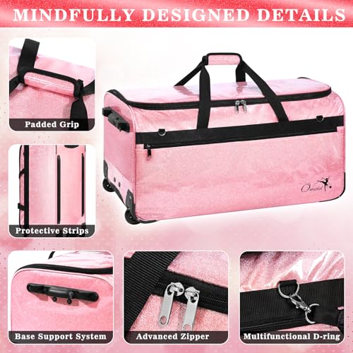 Sac de danse avec porte-vêtements rose, cadeau idéal pour danseuse
