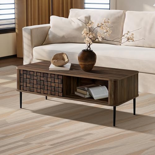 LuxenHome Coffee Table with Storage, 47