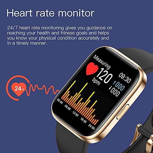 AcclaFit Smart Watch Fitness Tracker with 24/7 Heart Rate, Blood Oxygen Blood Pressure and Sleep Monitor, Full Touch 5 ATM Waterproof Smartwatch, Step Counter Watch for Women Men Kids