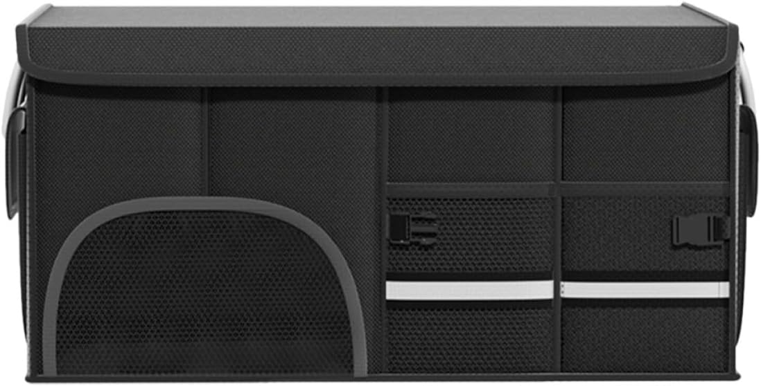 Car Trunk Organizer Large Foldable Cargo Storage Box with Lid, Oxford Fabric Suv Truck Tool Box Organizer, Non-slip Bottom Car Interior Accessory for Travel and Daily Use