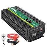 JIGUUN 3000 Watt Pure Sine Wave Power Inverter 12v DC to 110/120v AC Inverter 3 AC & USB Output, Car