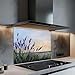 Tempered Glass Backsplash, Lavender Field Glass Backsplash, Kitchen Backsplash Behind Stove, Glass Backsplash for Kitchen Wall, Easy to Install Stove Backsplash