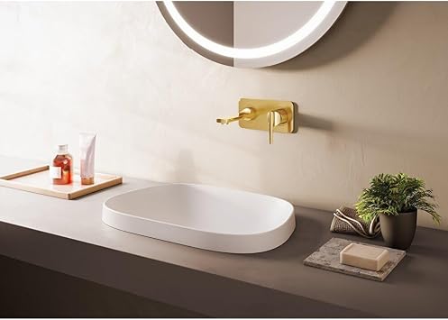 VitrA Frame 5653B403-0016 Countertop TV Sink, VitrA Clean, 57 cm, White [Energy Class A]