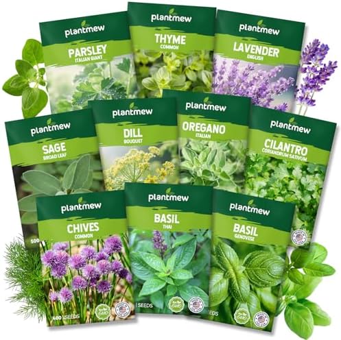 10 Herb Seeds Variety Pack - 7,000+ Heirloom Non-GMO Seeds - Basi...