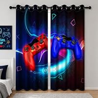 YONGFOTO Cortinas Opacas Gamer para Habitación Infantil Niño