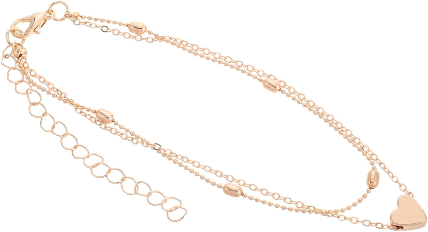 BESPORTBLE Heart Pendant Anklet for Women Beaded Beach Foot Bracelet Jewelry Beads for Summer Vacation and Wedding Accessories