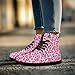 Binienty Pink Love Leopard Barefoot Shoes for Women Fashion Fall Winter Boots with Ankle Support Wide Toe Box Walking Sneakers for Fintess Sports Cross Training, US 8.5